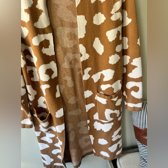 Animal Print Open Front Cardigan Small - Picture 5 of 11